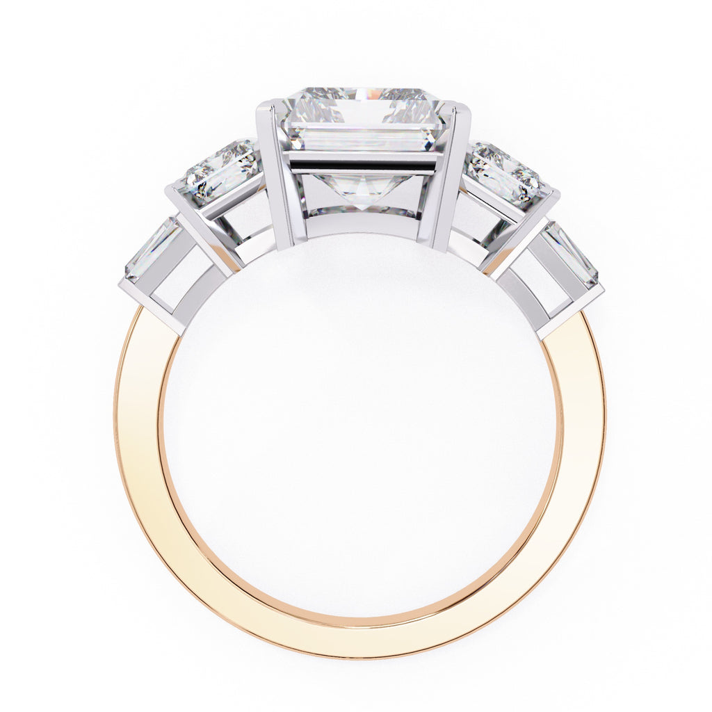Elegant Central Stone Diamond Ring with Radiant Side Accents