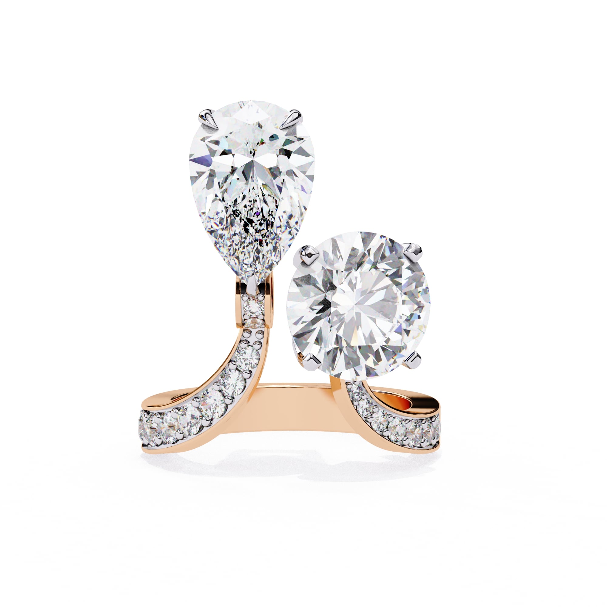 Radiant Central Brilliance Diamond Ring with Elegant Side Stones