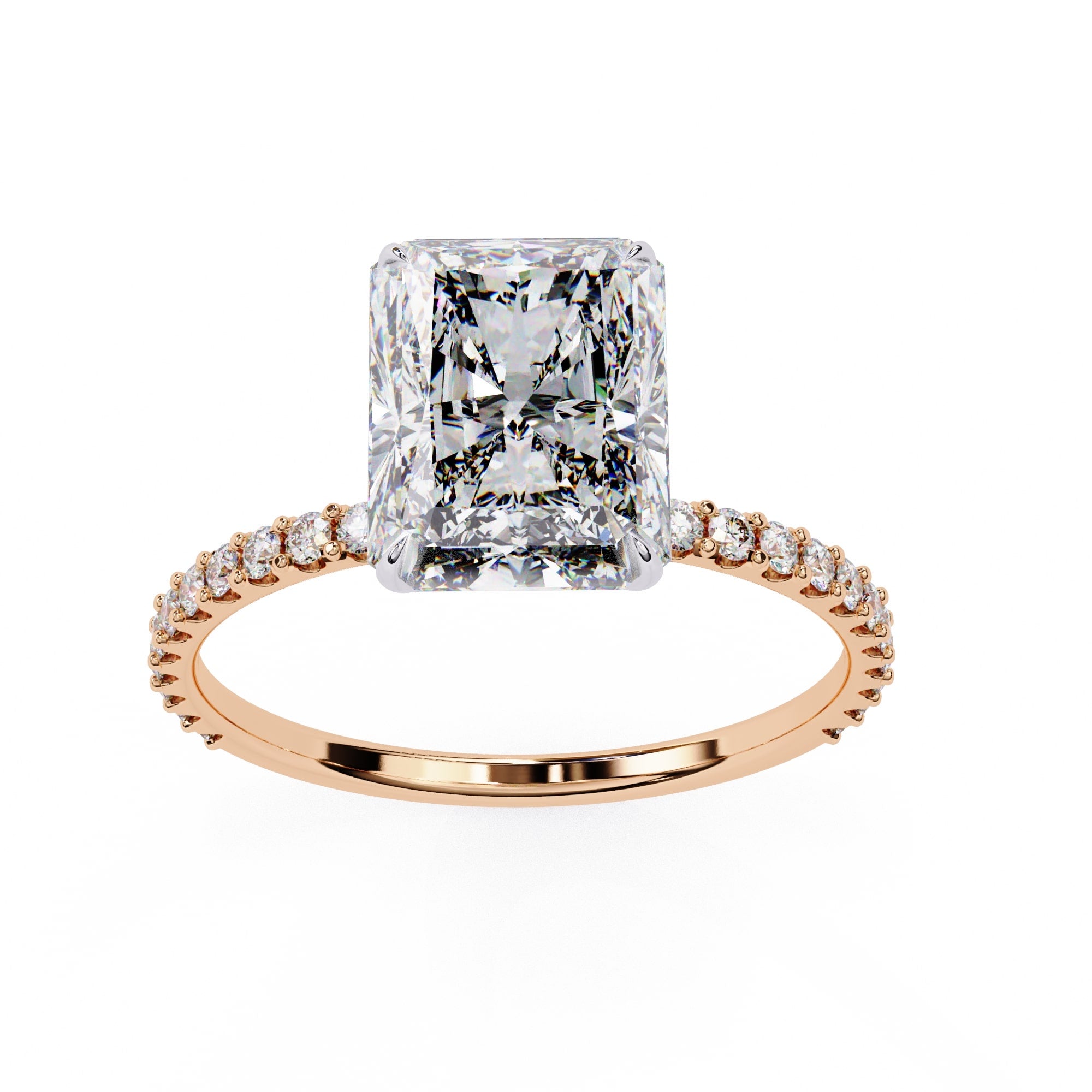 Radiant Central Stone Diamond Halo Ring
