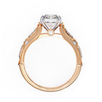 Radiant Solitaire Diamond Ring with Sparkling Side Stone Accents