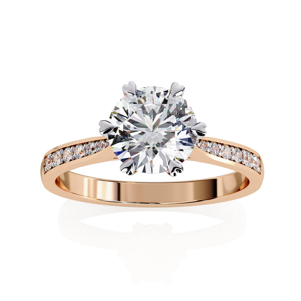 Elegant Central Stone Diamond Ring with Radiant Side Accents