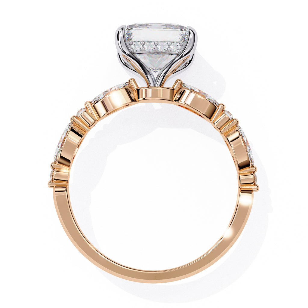 Elegant Central Stone Diamond Ring with Radiant Side Accents