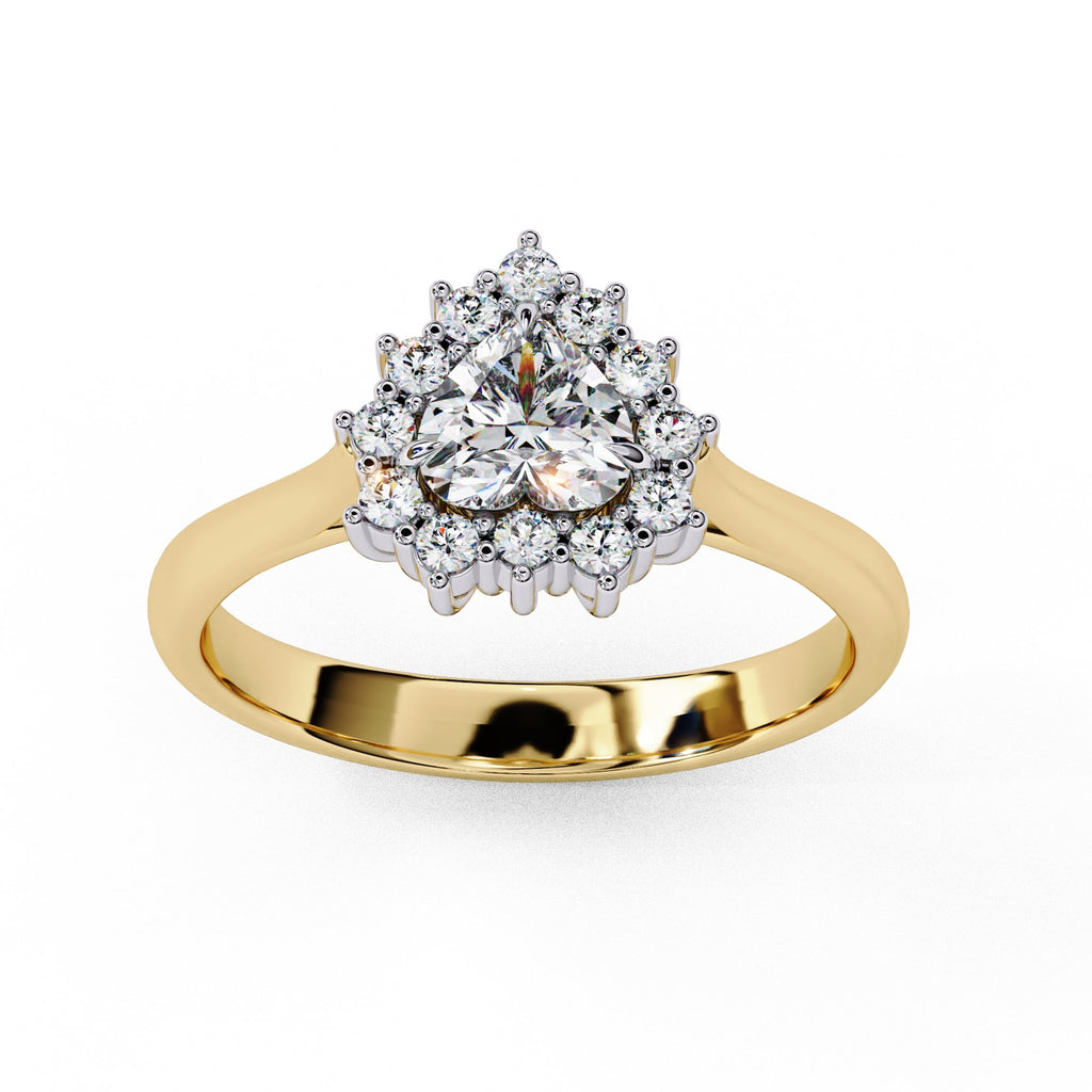 Radiant Central Stone Diamond Ring with Sparkling Side Accents