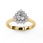 Radiant Central Stone Diamond Ring with Sparkling Side Accents