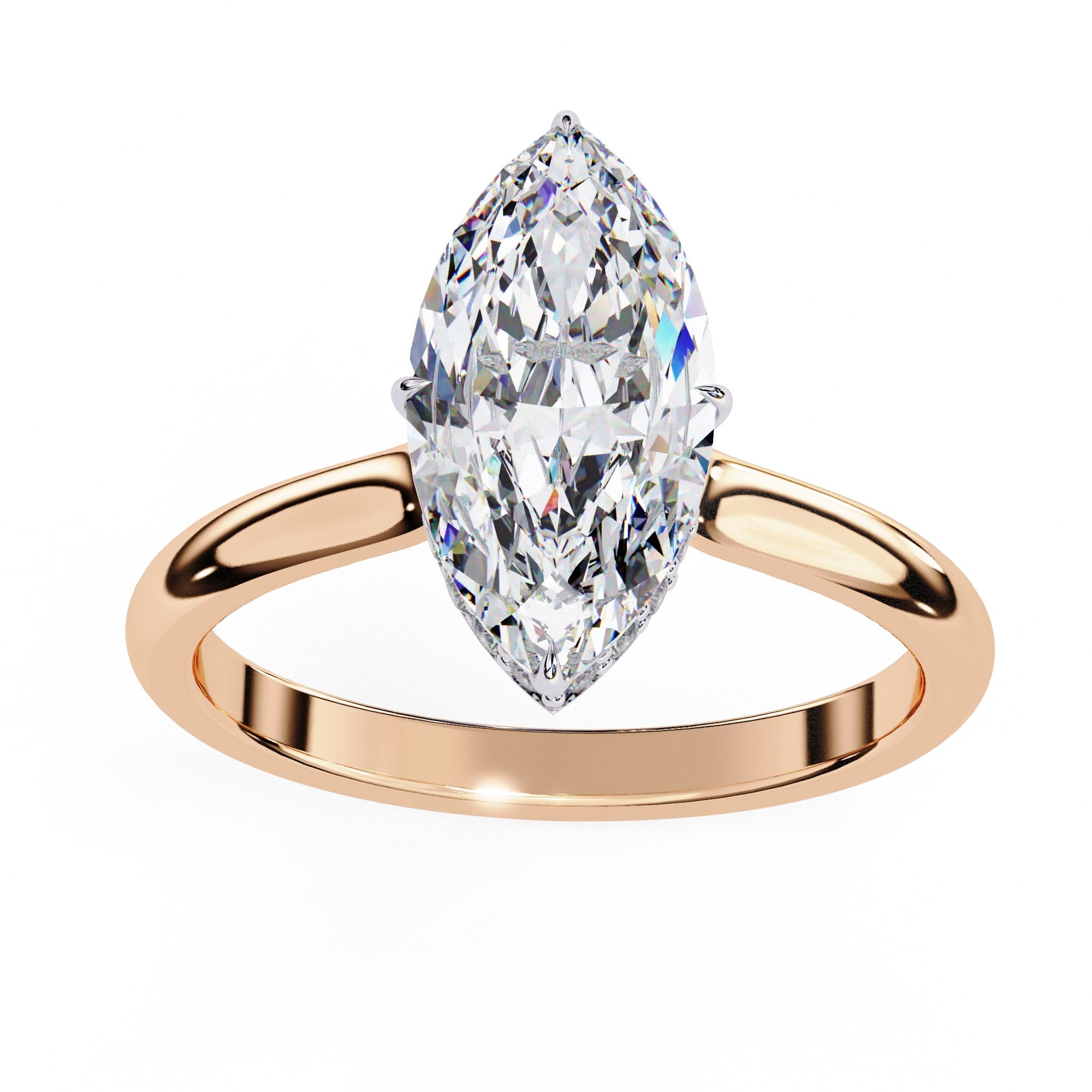Radiant Central Stone Diamond Ring with Shimmering Side Accents