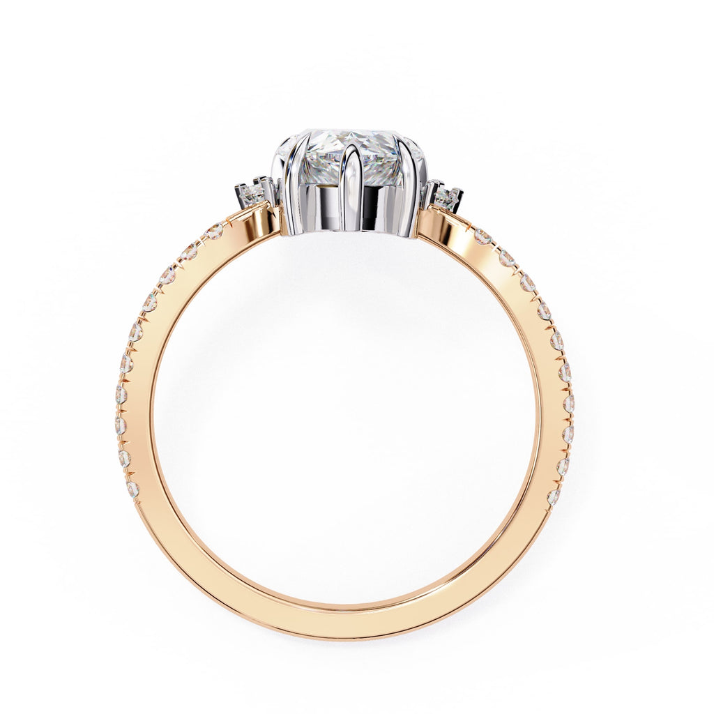 Elegant Central Stone Diamond Ring with Side Accents