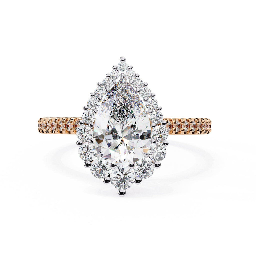 Radiant Central Stone Diamond Side Accent Ring