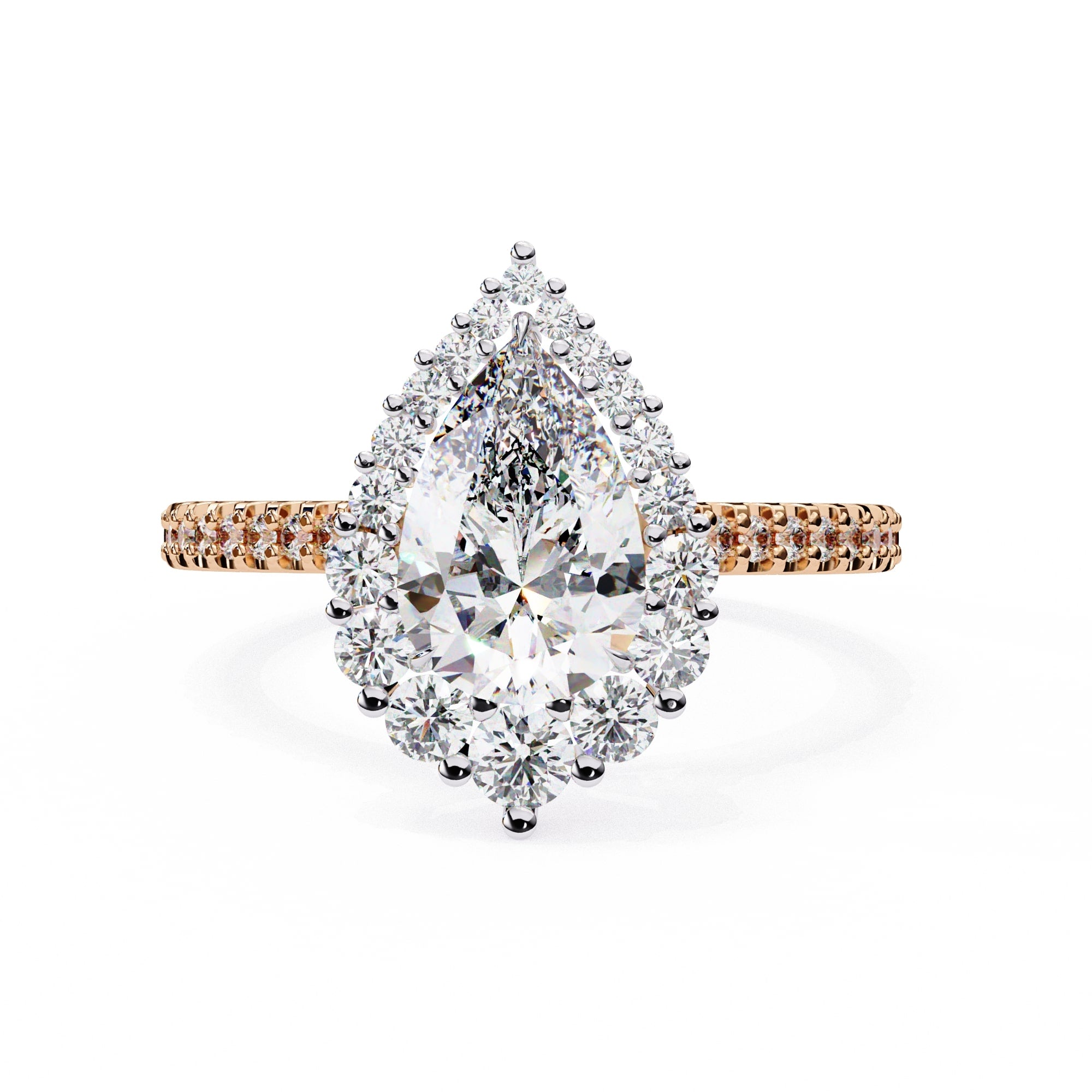 Radiant Central Stone Diamond Side Accent Ring