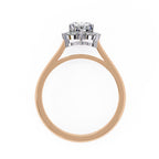 Radiant Central Stone Diamond Ring with Shimmering Side Accents