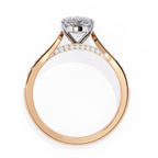 Radiant Central Stone Diamond Ring with Shimmering Side Accents