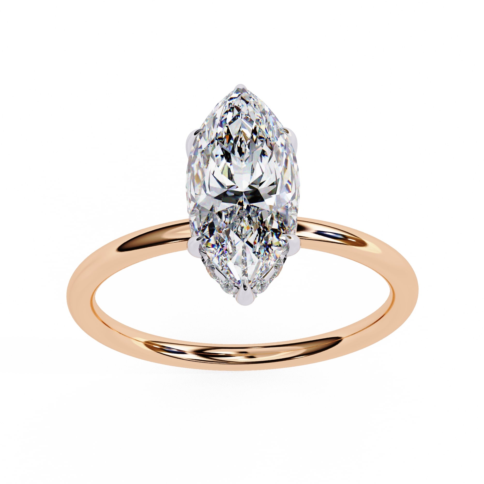 Elegant Diamond Central Stone Side Accent Ring