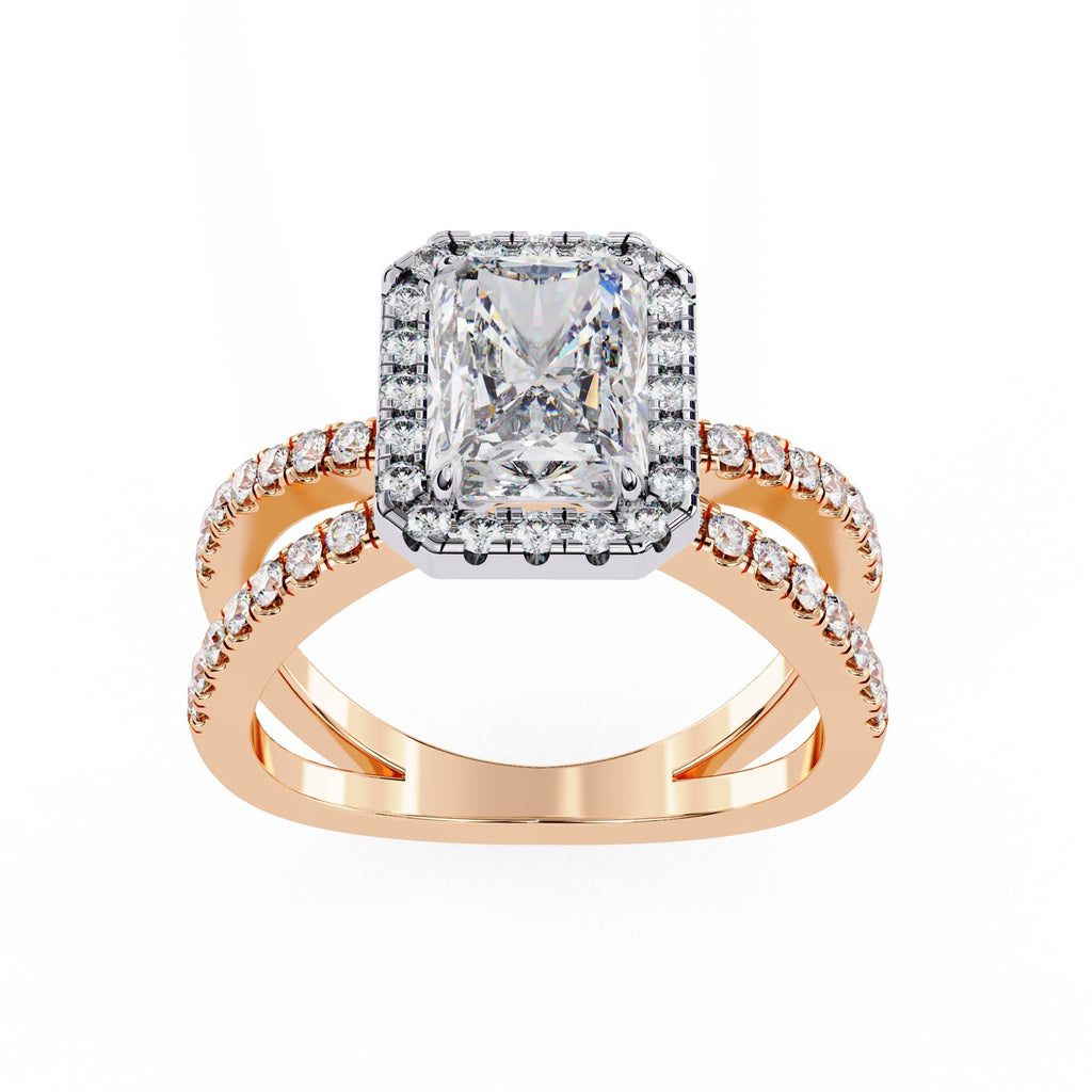 Elegant Central Stone Diamond Ring with Radiant Side Accents