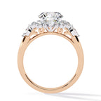Radiant Central Stone Diamond Ring with Sparkling Side Accents
