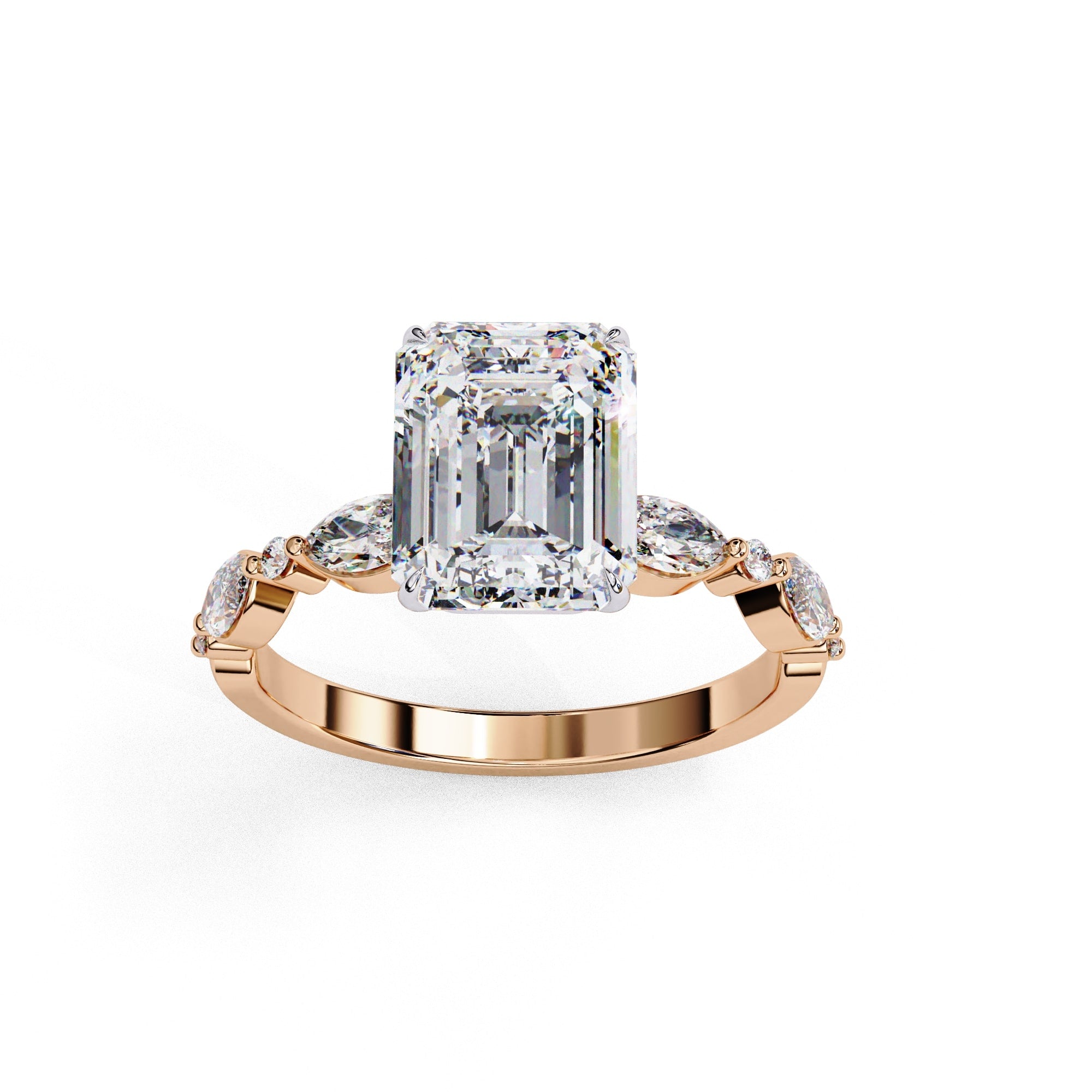 Elegant Central Stone Diamond Ring with Brilliant Side Accents