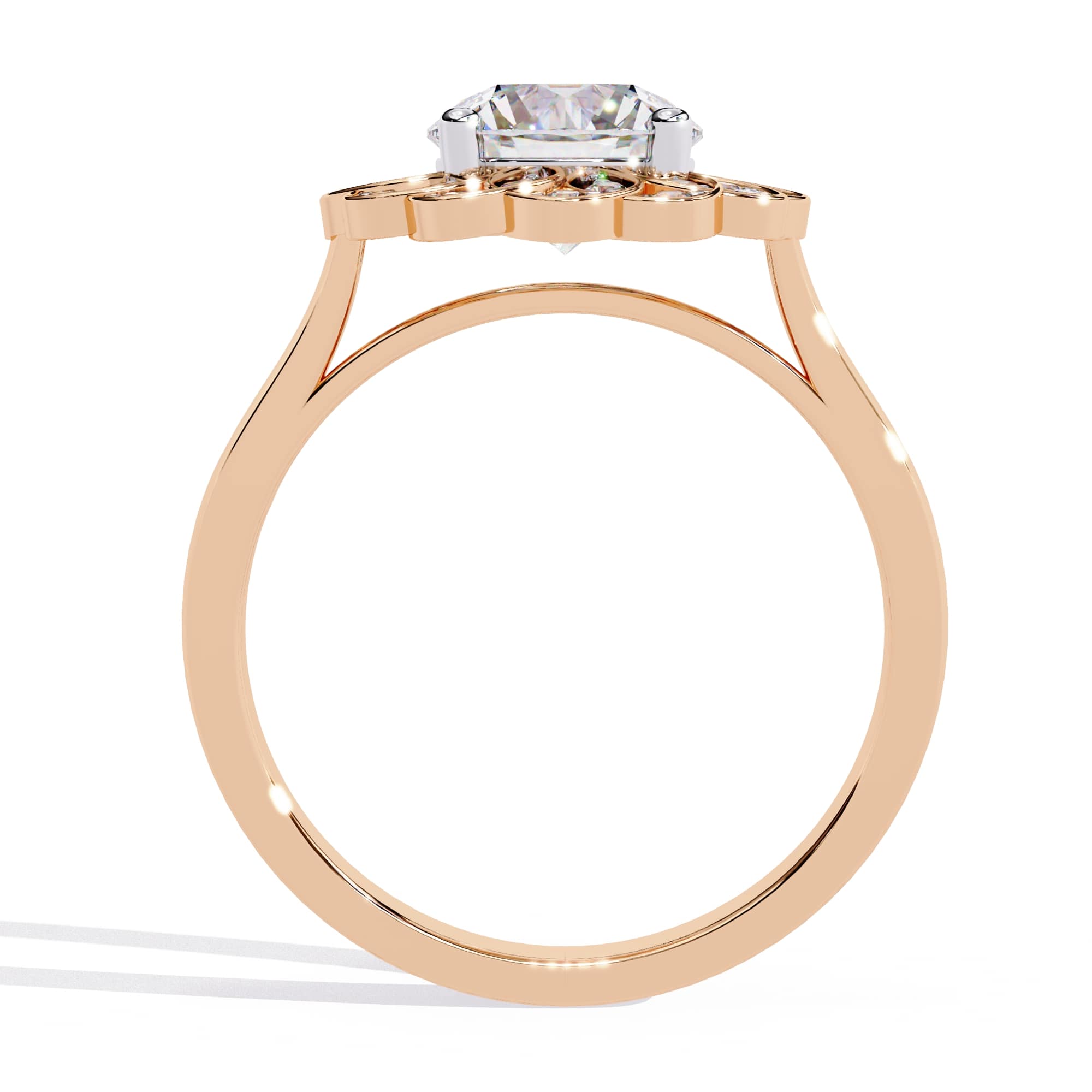 Elegant Central Stone Diamond Ring with Side Brilliance