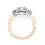 Radiant Central Stone Diamond Side Accents Ring