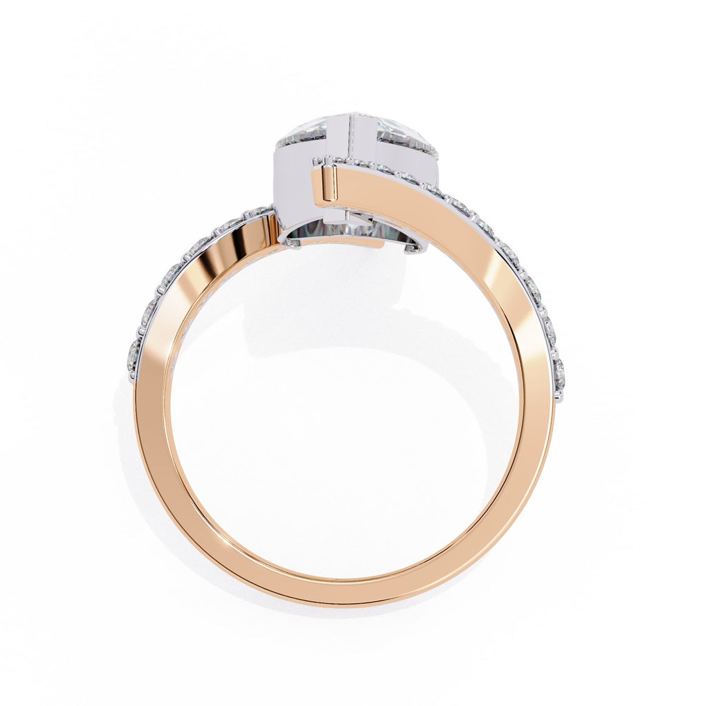 Radiant Central Stone Diamond Ring with Side Accents