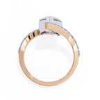 Radiant Central Stone Diamond Ring with Side Accents