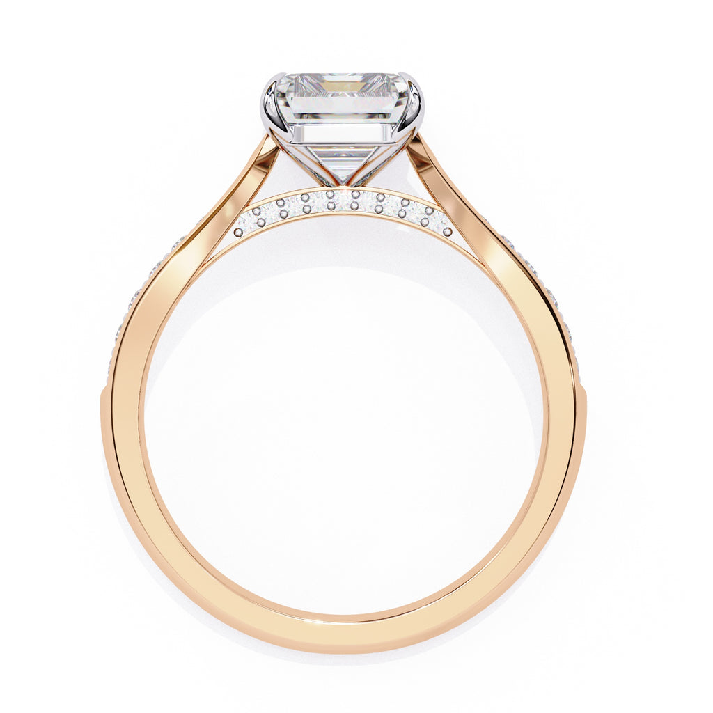 Elegant Central Stone Diamond Side Accent Ring