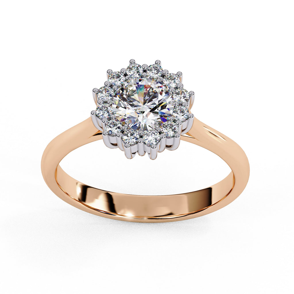 Elegant Central Stone Diamond Ring with Side Stone Brilliance