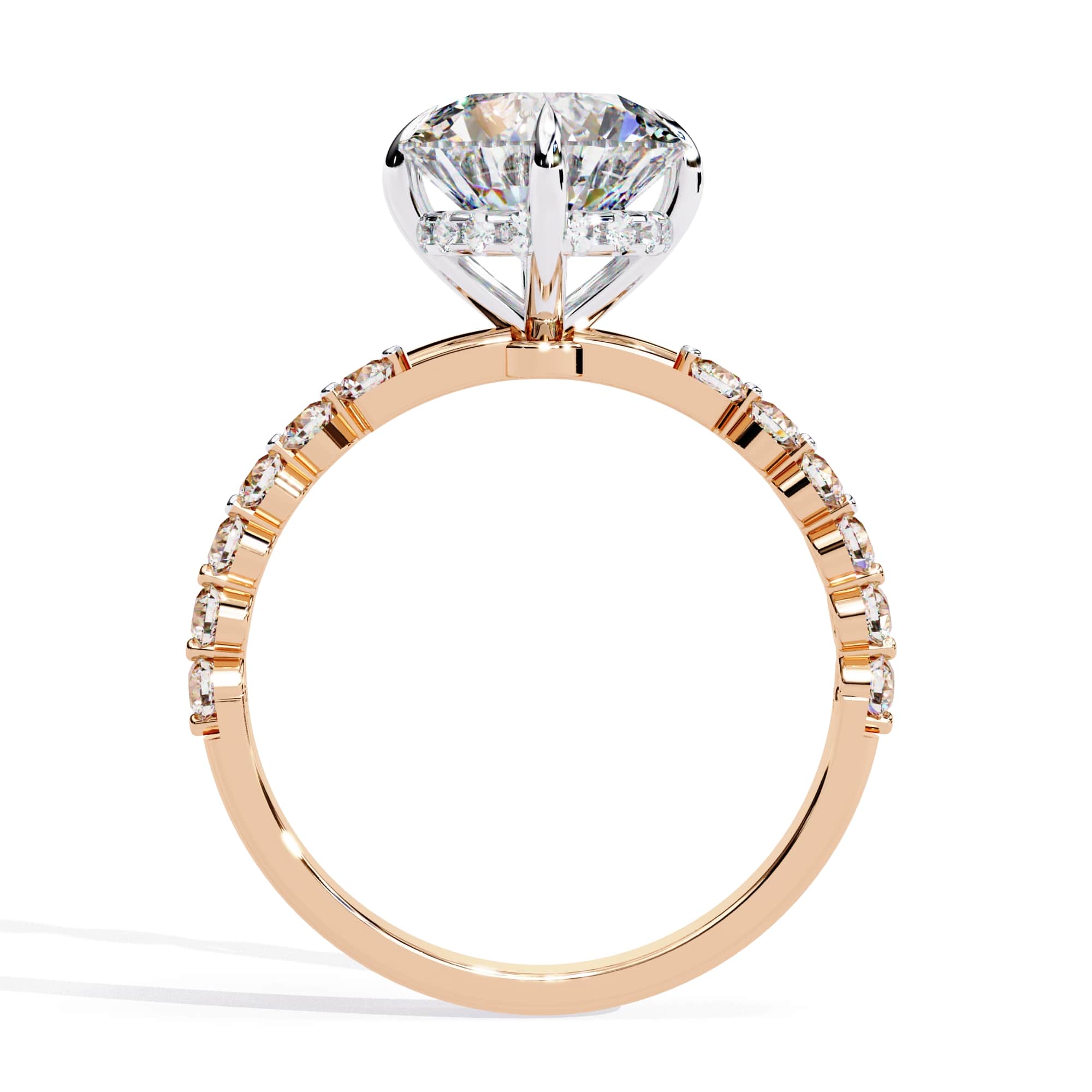 Radiant Central Brilliance Side Stone Ring