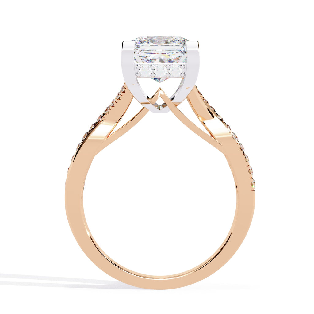 Radiant VVS Emerald Cut Central Brilliance Ring