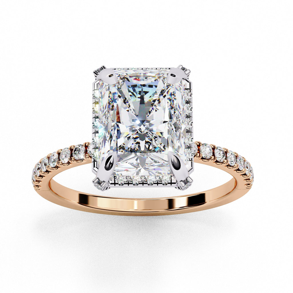 Elegant Central Stone Diamond Halo Ring
