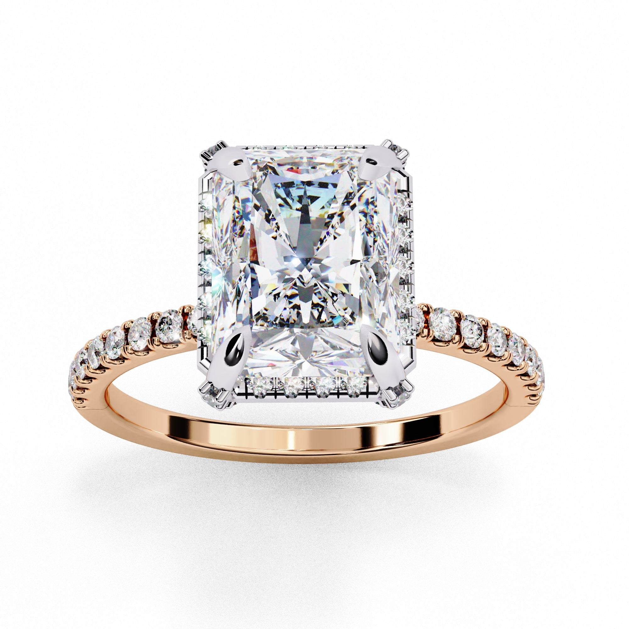 Elegant Central Stone Diamond Halo Ring