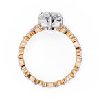 Radiant Central Stone Diamond Ring with Shimmering Side Accents