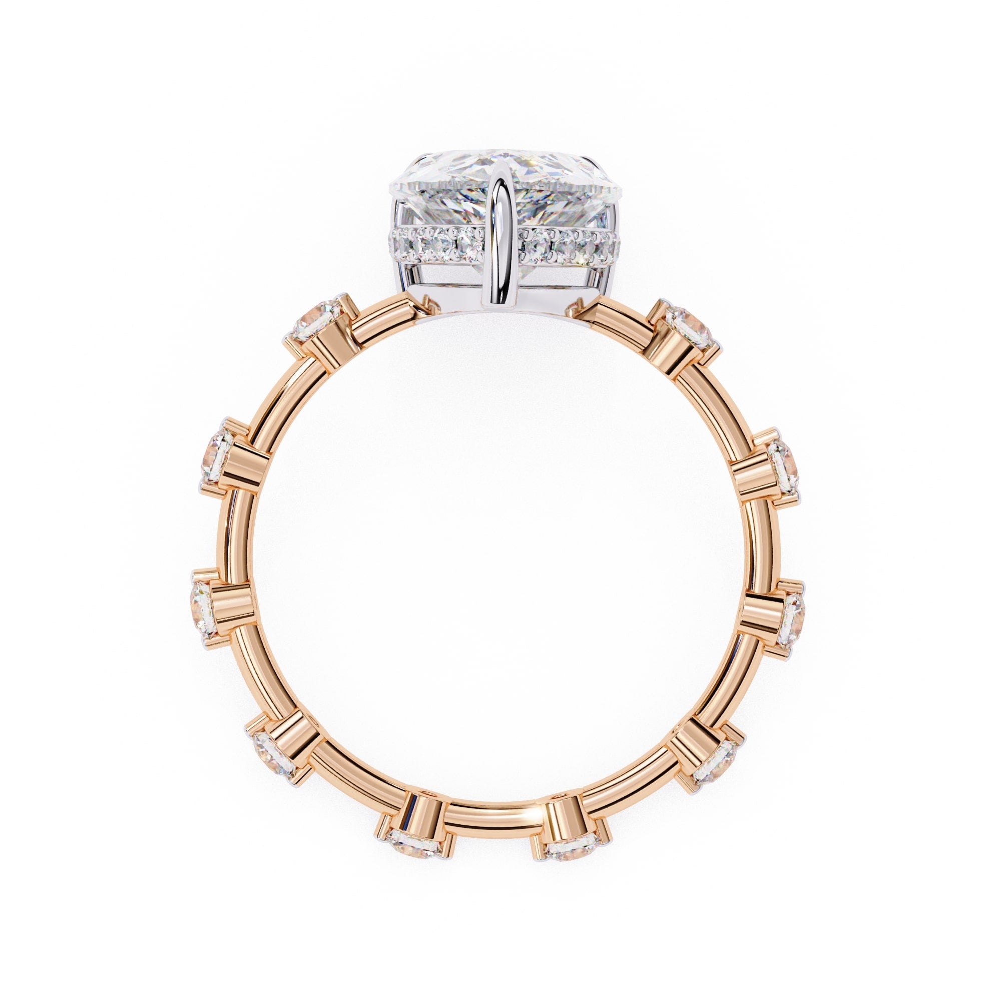 Elegant Central Stone Diamond Ring with Radiant Side Accents