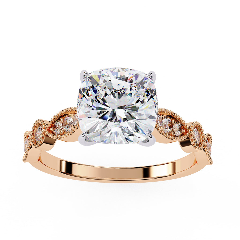 Elegant Diamond Central Stone Ring with Brilliant Side Accents