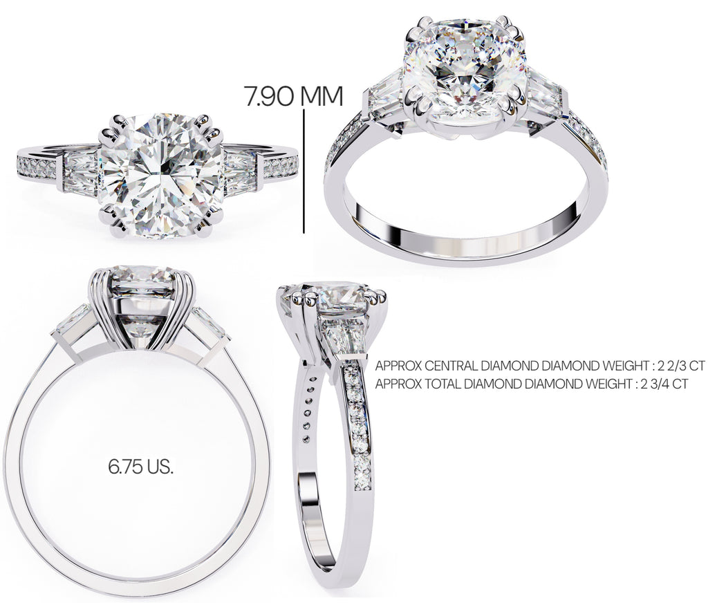 Elegant Central Stone Diamond Ring with Side Accents