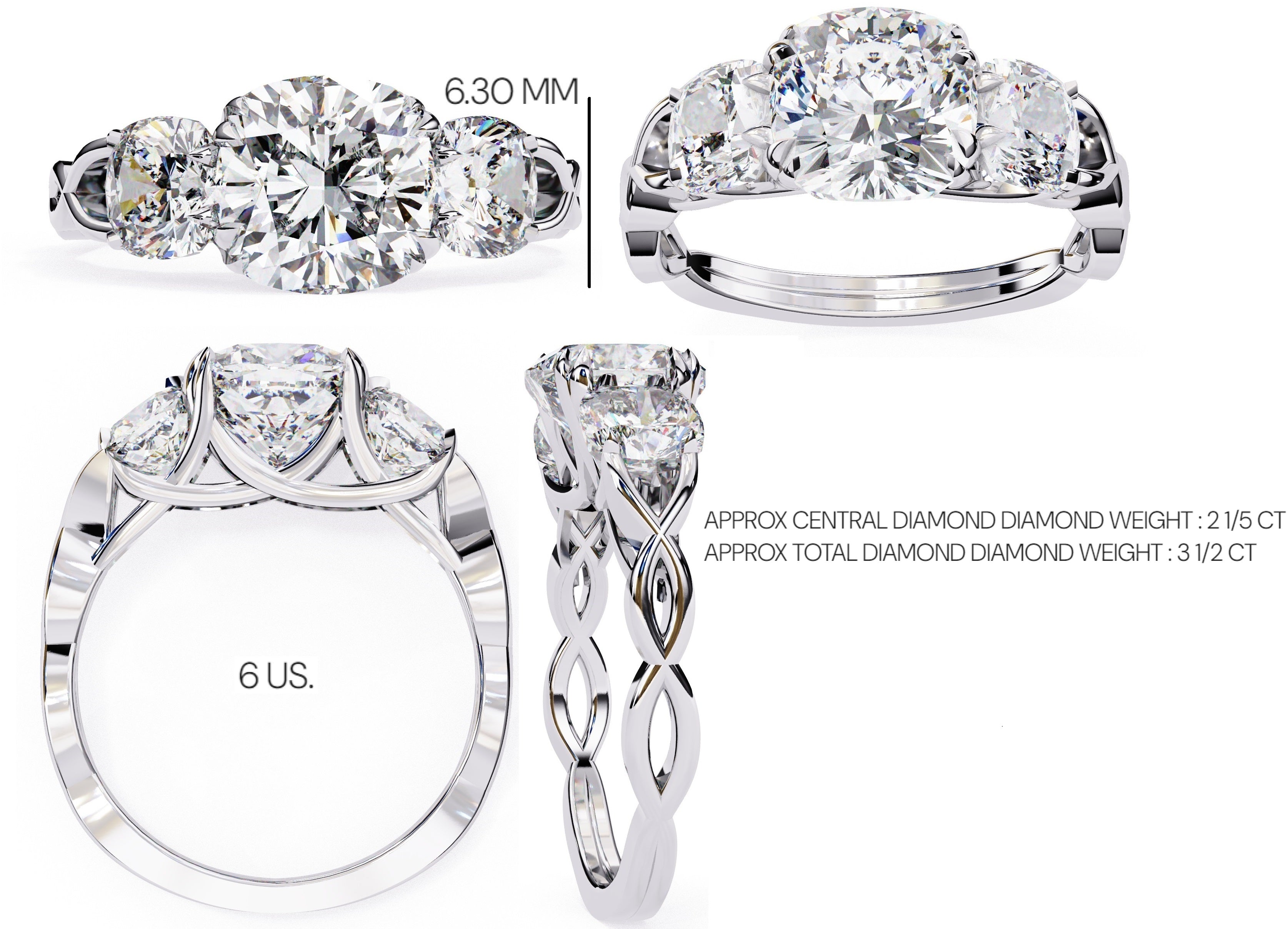 Elegant Central Stone Solitaire Ring