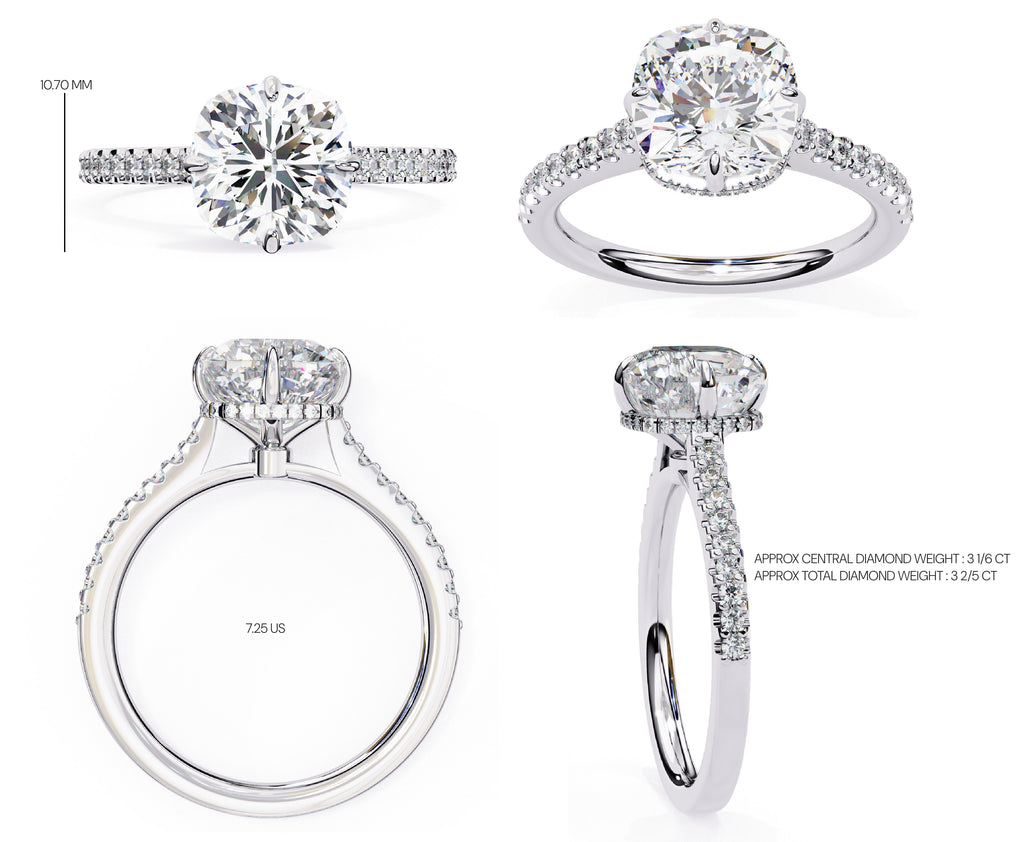 Elegant Central Stone Diamond Ring with Side Stone Accents