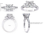 Elegant Diamond Central Stone Ring with Shimmering Side Accents