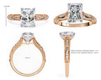 Radiant Solitaire Diamond Ring with Sparkling Side Stone Accents