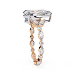 Radiant Central Stone Diamond Ring with Shimmering Side Accents