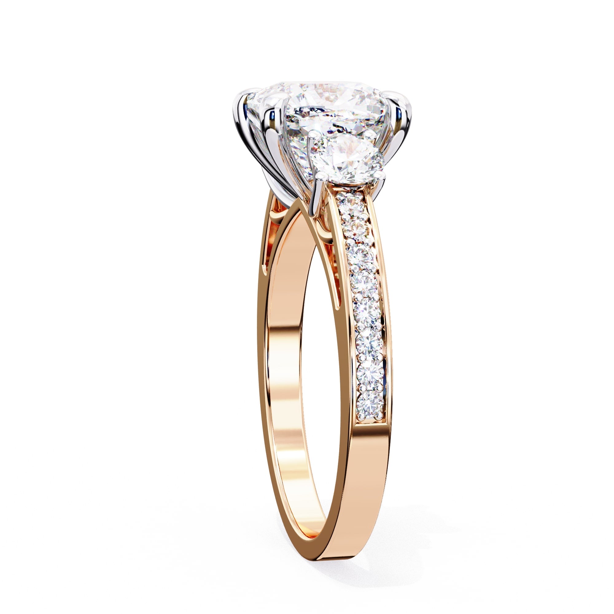 Elegant Diamond Side Stone Brilliance Ring