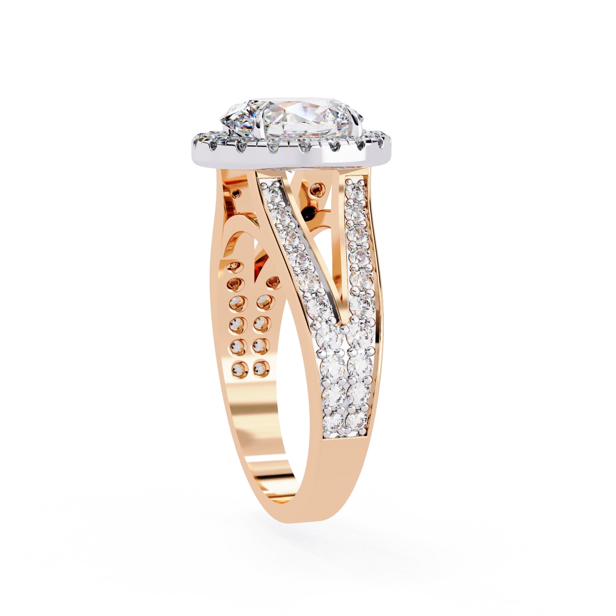 Elegant Diamond Side Stone Brilliance Ring