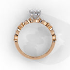 Radiant Central Stone Diamond Ring with Shimmering Side Accents