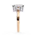 Radiant Central Stone Diamond Side Accents Ring