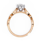Radiant Central Stone Diamond Ring with Shimmering Side Accents