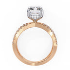 Radiant Central Stone Diamond Ring with Shimmering Side Accents