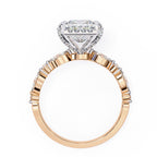 Radiant Central Stone Diamond Ring with Shimmering Side Accents