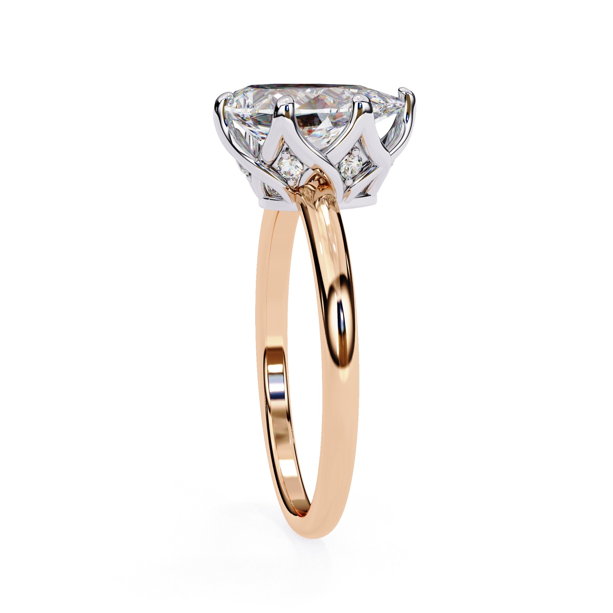 Elegant Central Stone Diamond Ring with Side Brilliance