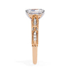 Radiant Solitaire Diamond Ring with Sparkling Side Stone Accents