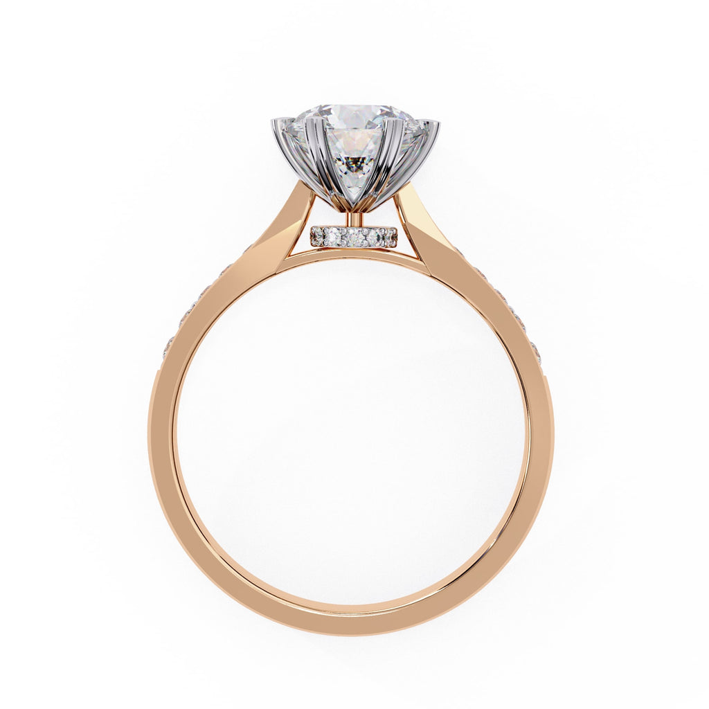 Elegant Central Stone Diamond Ring with Radiant Side Accents