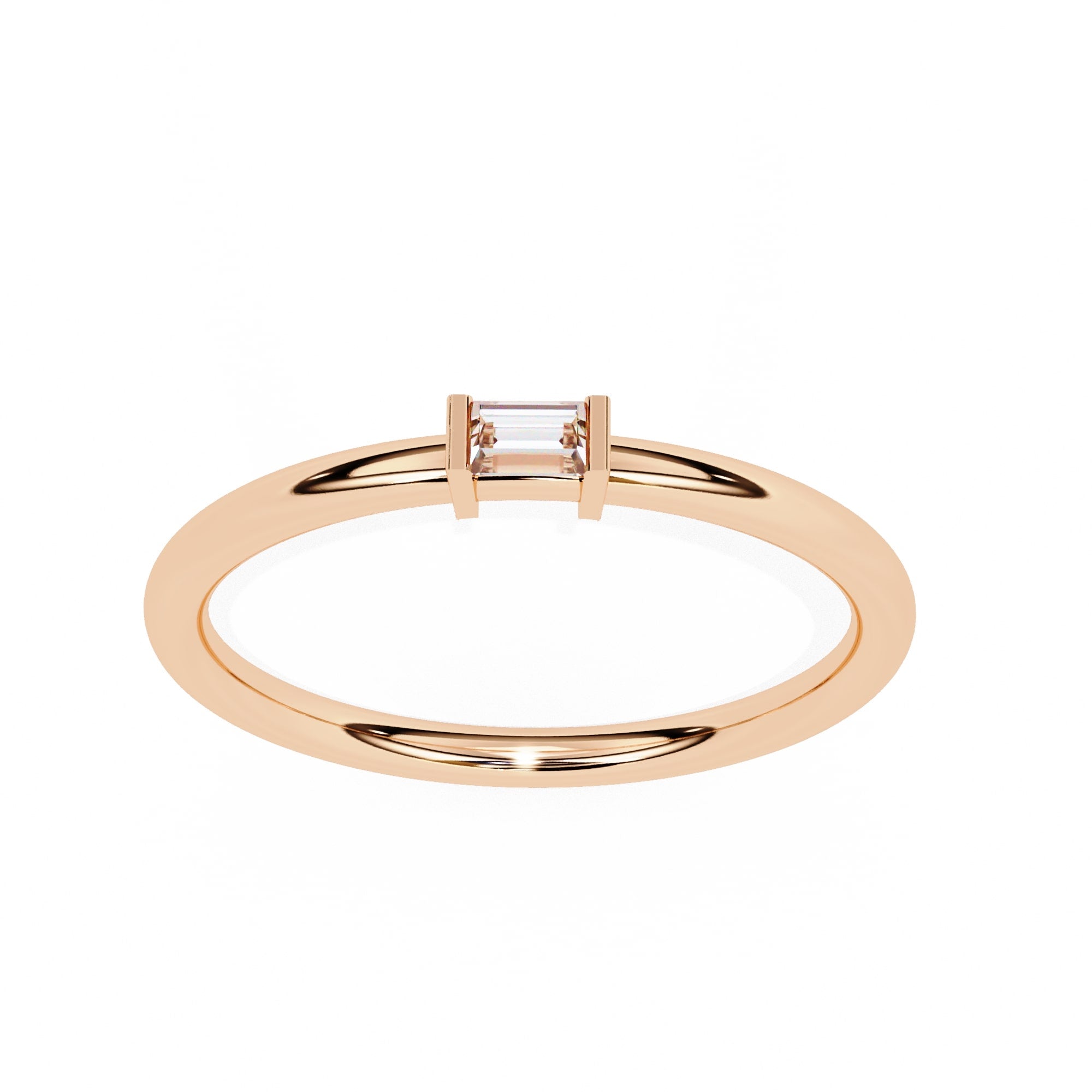 Radiant Solitaire Central Stone Ring