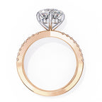 Radiant Central Stone Diamond Ring with Shimmering Side Accents