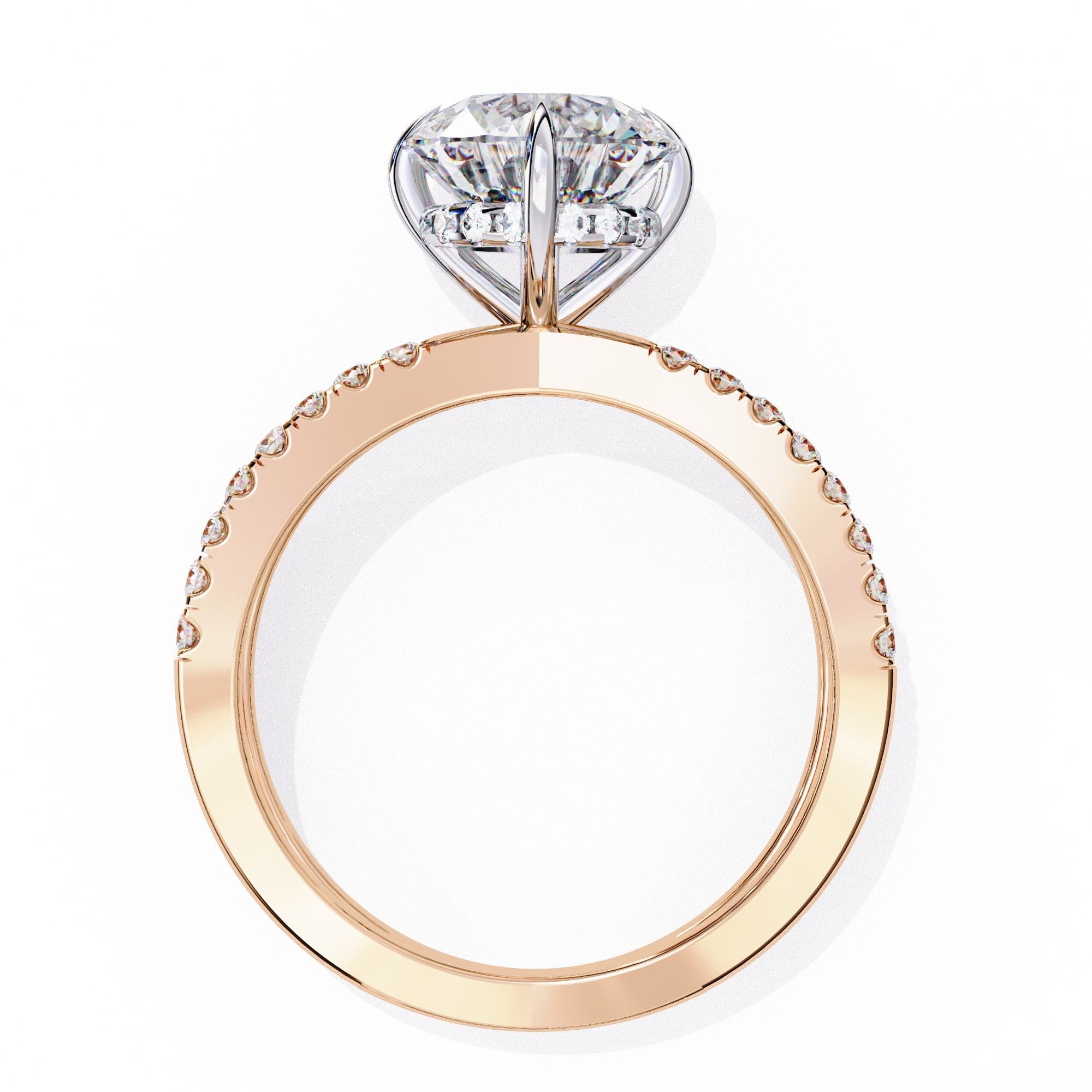 Radiant Central Stone Diamond Ring with Shimmering Side Accents